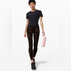 Lululemon wunder train 25” camo brown black leggings